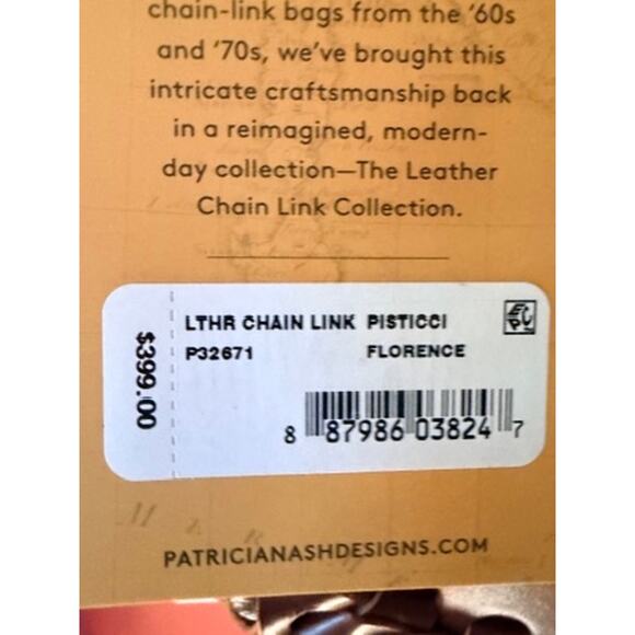 Patricia Nash Italian Leather Slouchy Chain Hobo Tote Bag NWT Boho Festival - Picture 3 of 6